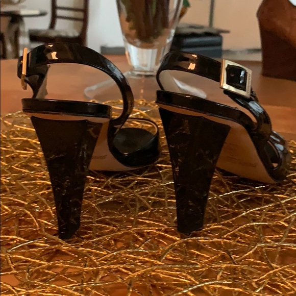 Jimmy Choo Black Paten Leather Sling Backs - Picture 4 of 6
